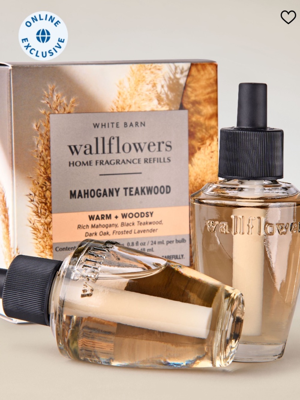 “MAHOGANY TEAKWOOD” B&BW, 2-Pack
Wallflowers Home Fragrance Refills, NEW in BOX